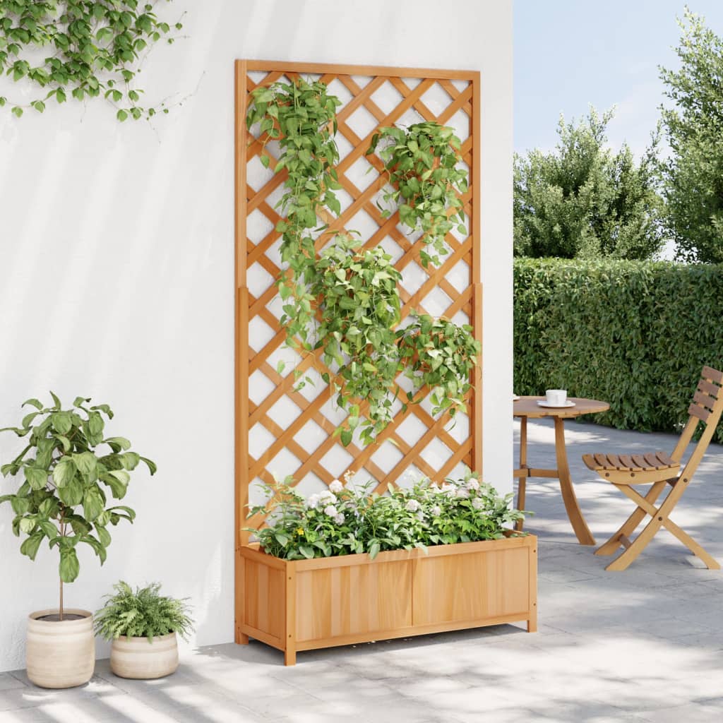 Blumenkübel - Pflanzkübel mit Spalier - Rankhilfe - Kletterpflanze - Tannenholz
