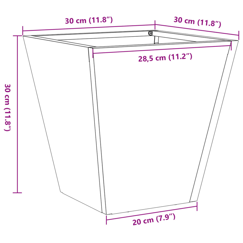 Mega-Shop XL - Pflanzkübel - Blumentopf - Stahl - Blumenkübel - Garten - 30x30