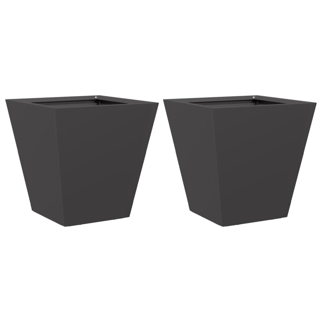 Mega-Shop XL - Pflanzkübel - Blumentopf - Stahl - Blumenkübel - Garten - 2er-Set