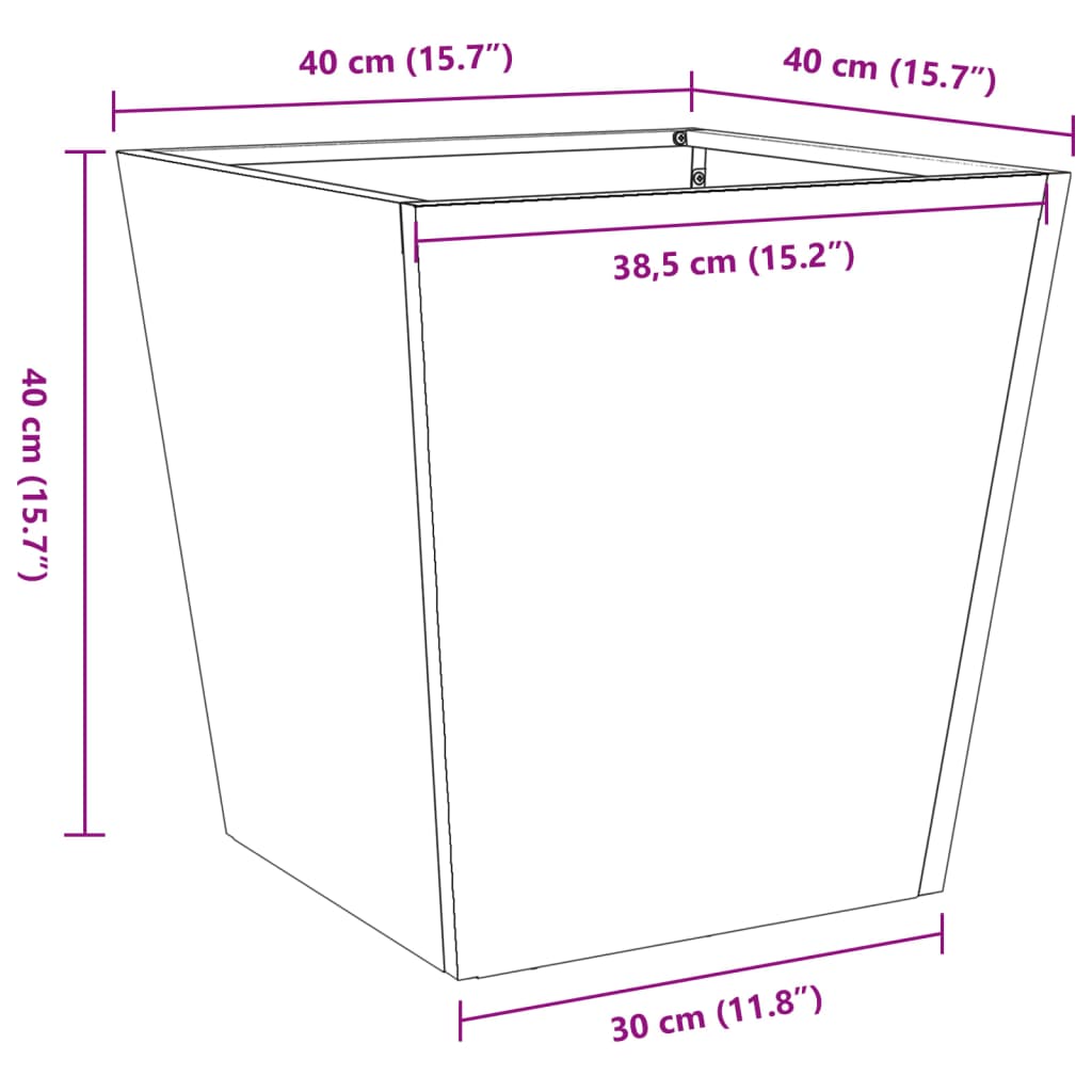 Mega-Shop XL - Pflanzkübel - Blumentopf - Stahl - Blumenkübel - Garten - 2er-Set
