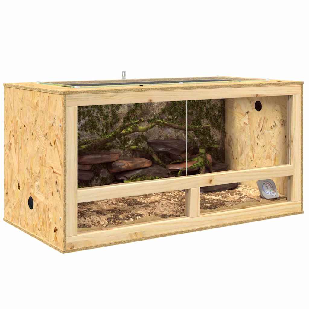 Holzterrarium - OSB-Terrarium - Reptilienhaltung - inkl Thermometer - Zoozubehör