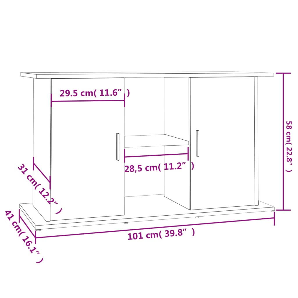 Aquarienschrank - Aquarientisch - Aquarienständer - 101 x 41 x 58 cm - Farbwahl