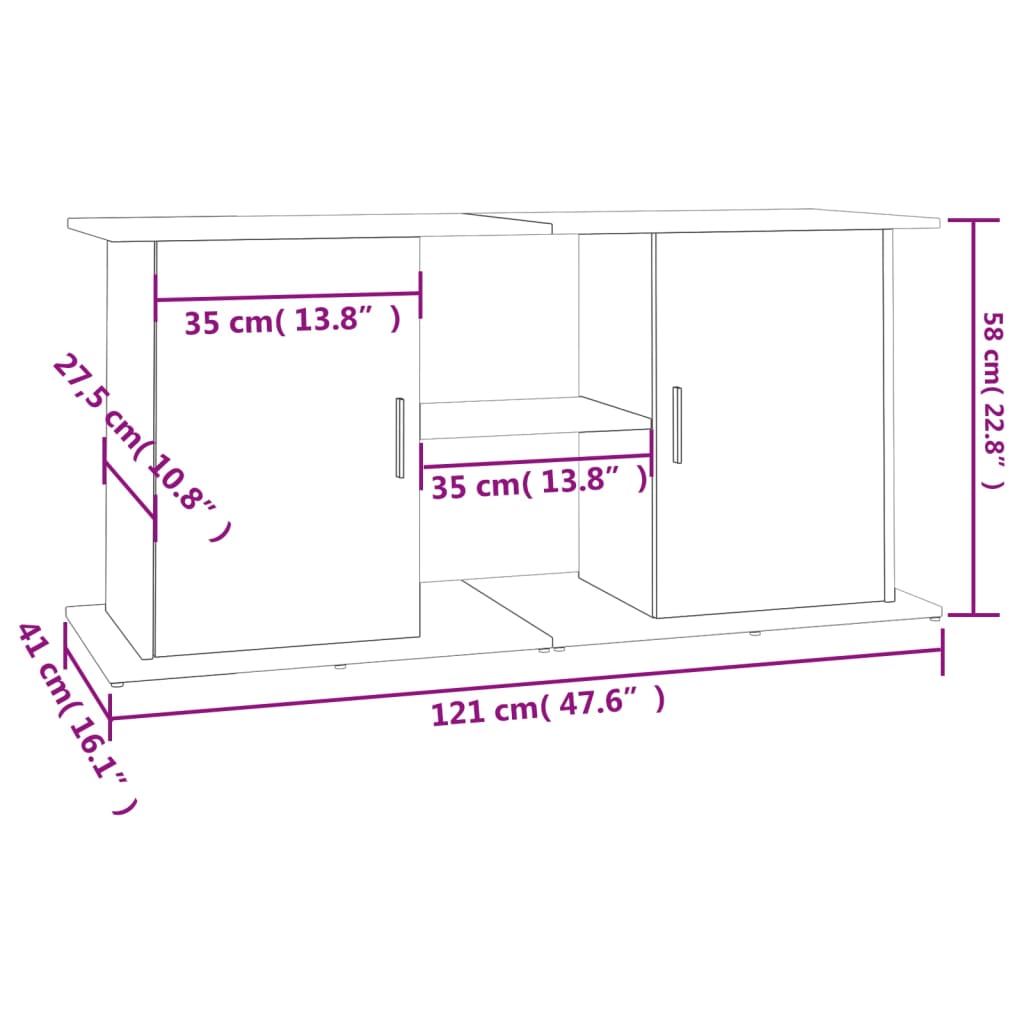 Aquarienschrank - Aquarientisch - Aquarienständer - 121 x 41 x 58 cm - Farbwahl