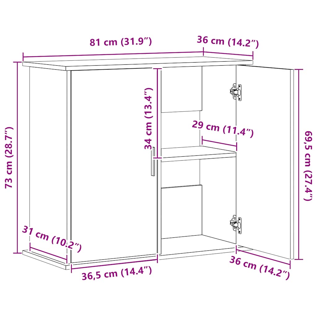 Aquarienschrank - Aquarientisch - Aquarienständer - 81 x 36 x 73 cm - Farbwahl