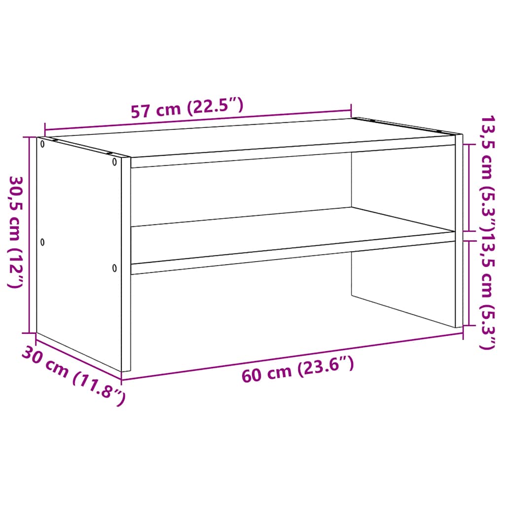 Stapelbares Schuhregal zur individuellen Erweiterung - Schuhschrank - 60 x 30 cm