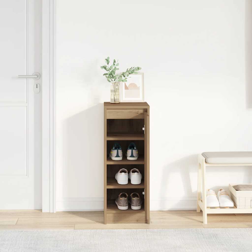 Schmaler Schuhschrank mit Tür - Schuhkommode - Flurschrank - 29,5 x 34 x 76 cm