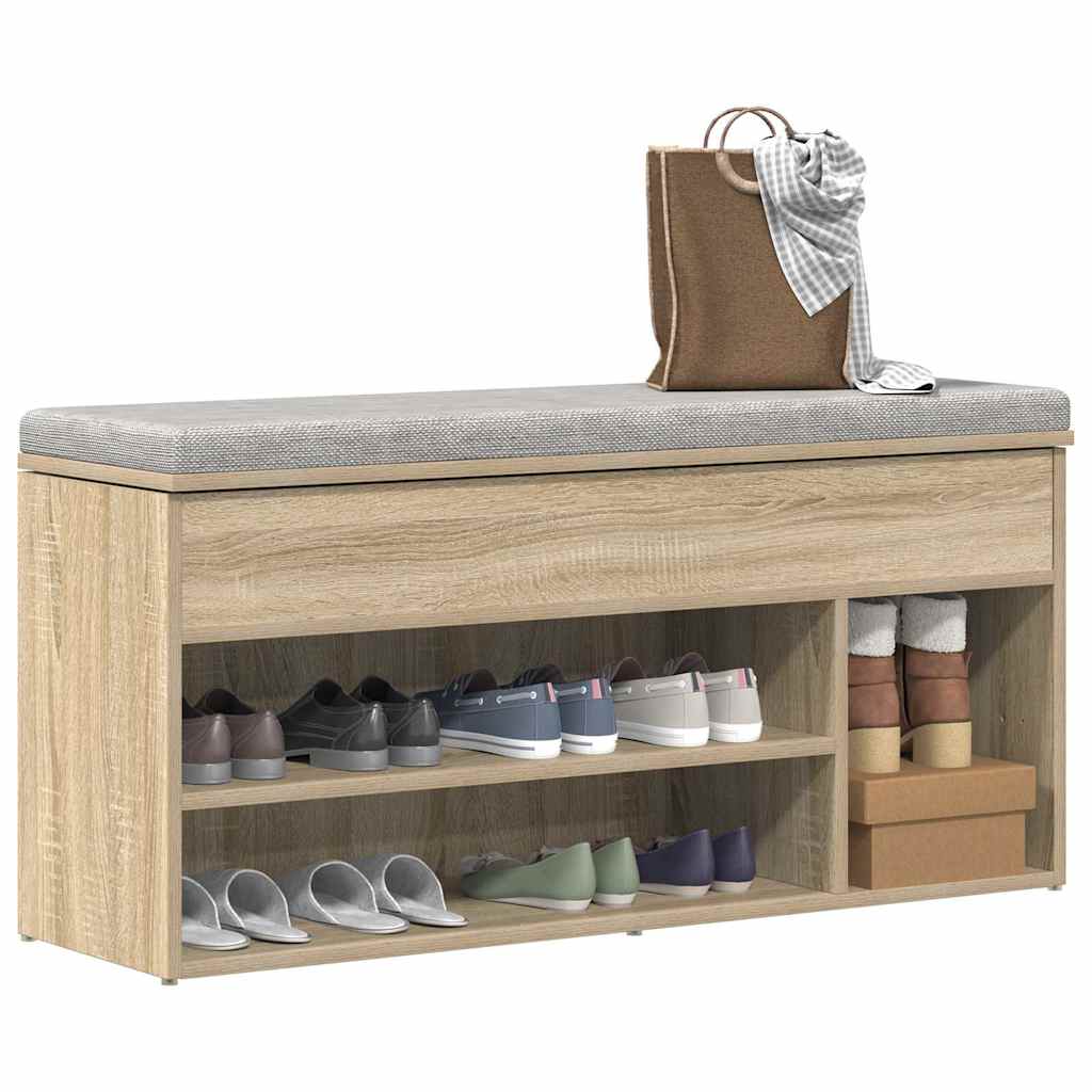 Schuhbank mit Stauraum und stabiler Sitzfläche für Flur und Diele 102x30,5x45 cm