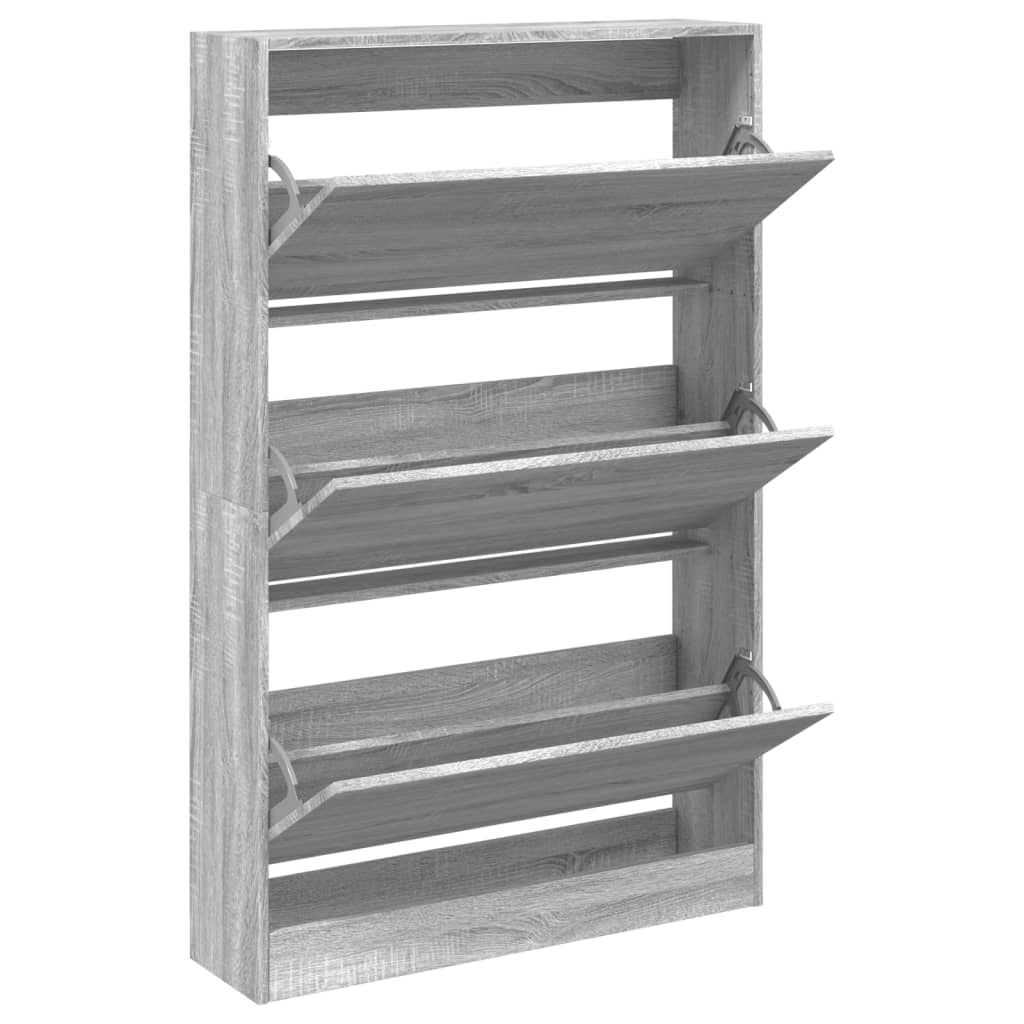 Platzsparender Schuhschrank mit 3 Fächern - Schuhkipper - 80 x 21 x 125,5 cm