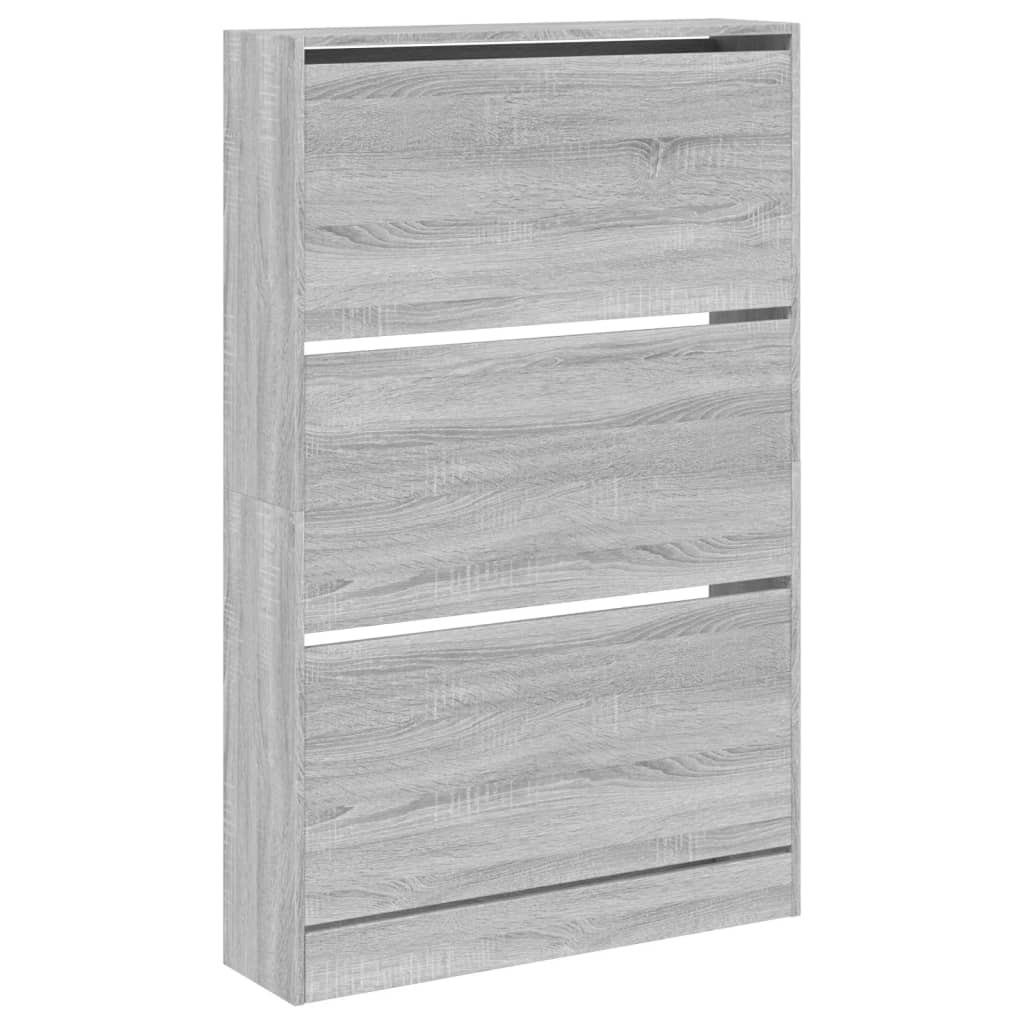 Platzsparender Schuhschrank mit 3 Fächern - Schuhkipper - 80 x 21 x 125,5 cm