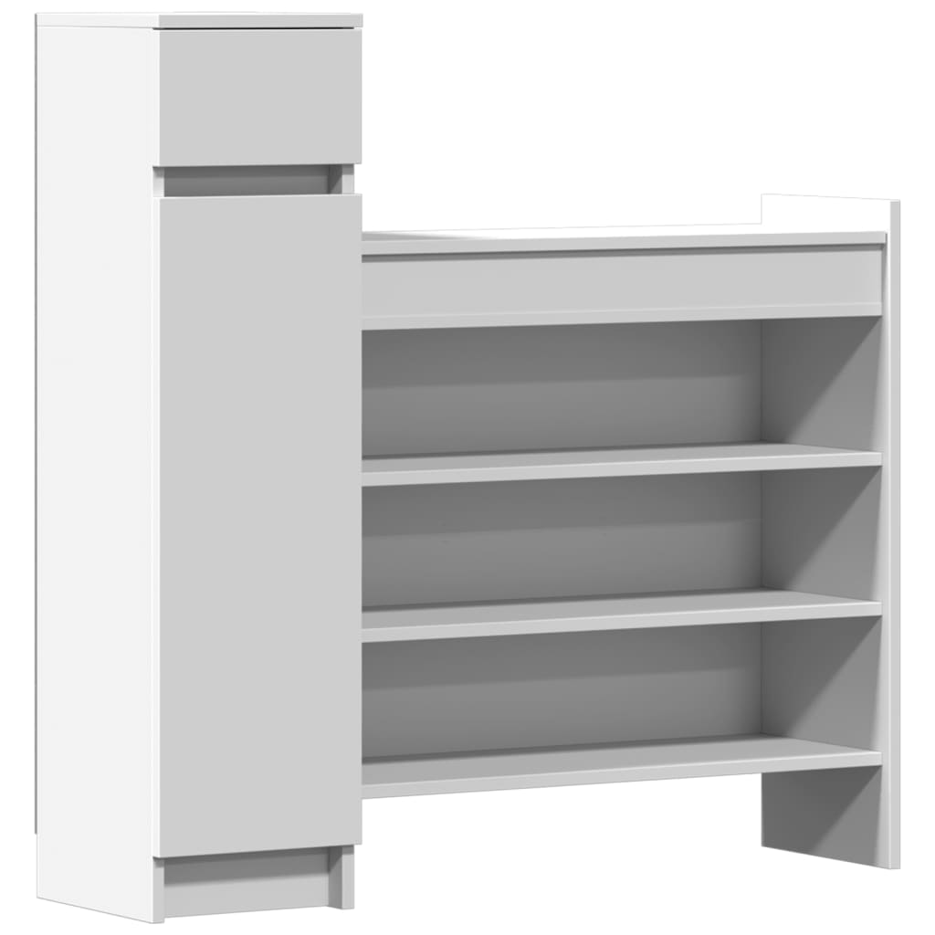 Geräumiger Schuhschrank mit Schublade, Türen und Ablagen - 100,5 x 28 x 100 cm
