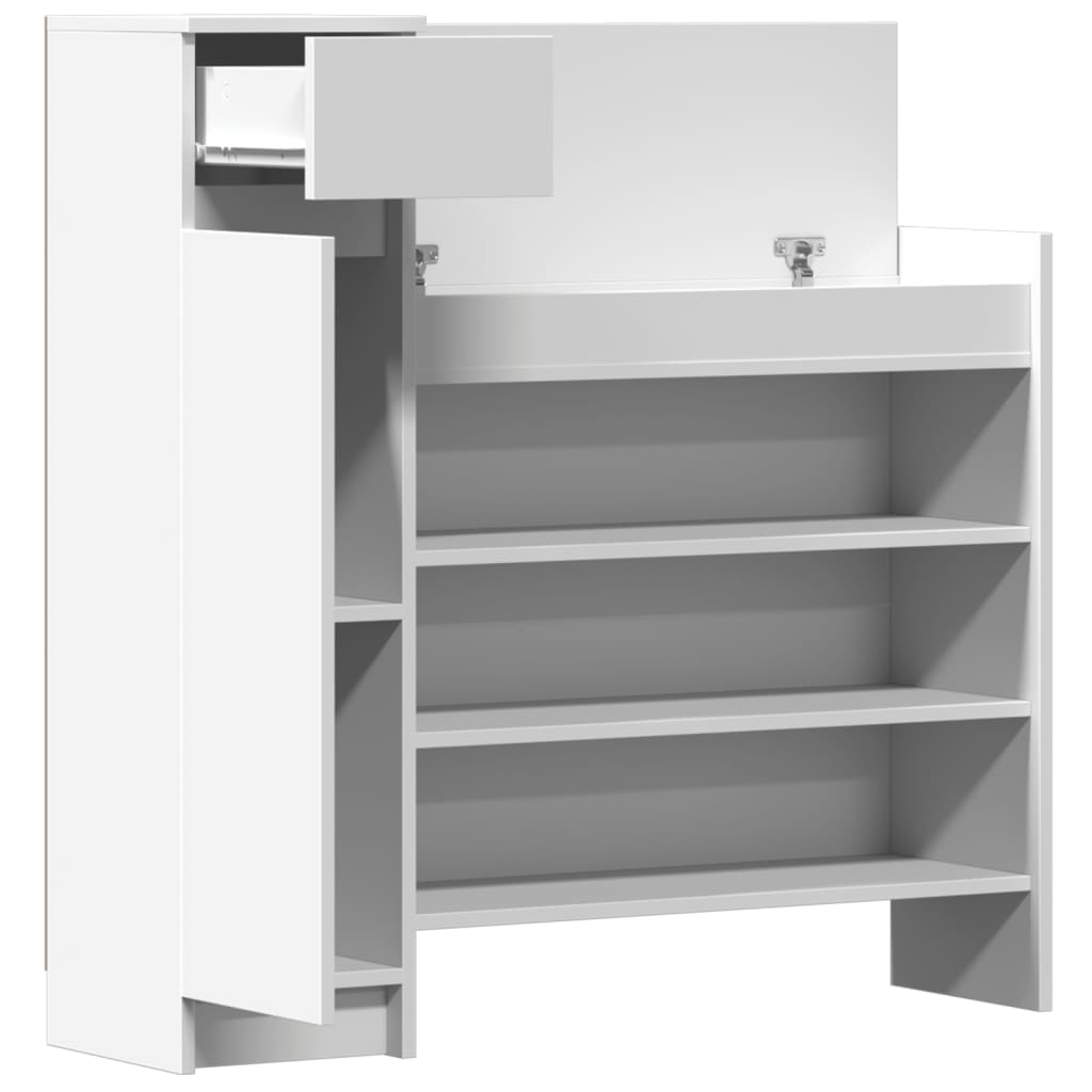 Geräumiger Schuhschrank mit Schublade, Türen und Ablagen - 100,5 x 28 x 100 cm