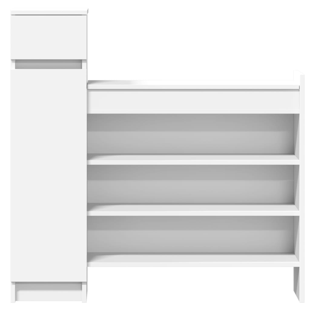 Geräumiger Schuhschrank mit Schublade, Türen und Ablagen - 100,5 x 28 x 100 cm