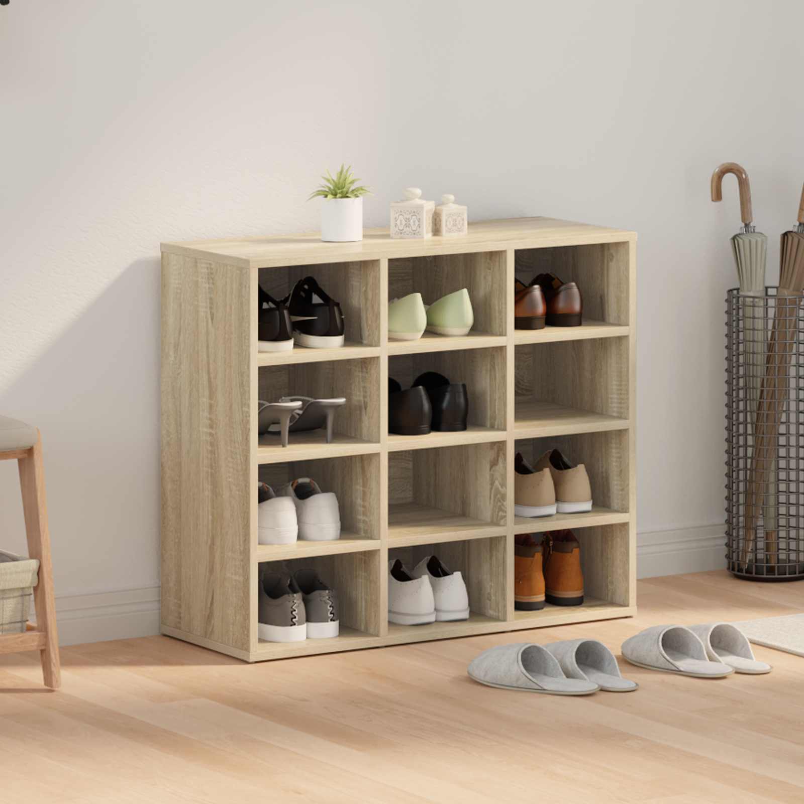 Schlichter Schuhschrank - Schuhregal - Schuhregal - Flurmöbel - 77,5 x 30 x 67cm