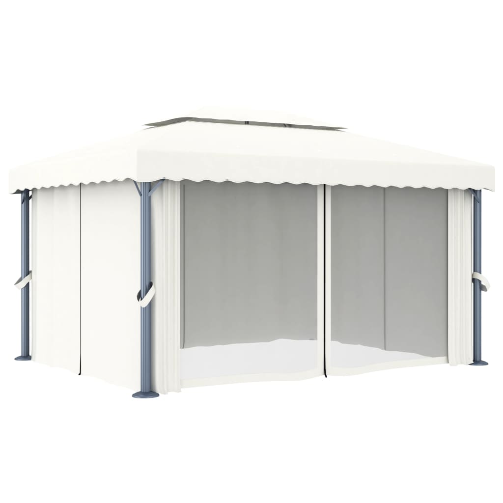Großer stabiler Gartenpavillon - Pavillon mit Doppeldach - inkl. Seitenteilen
