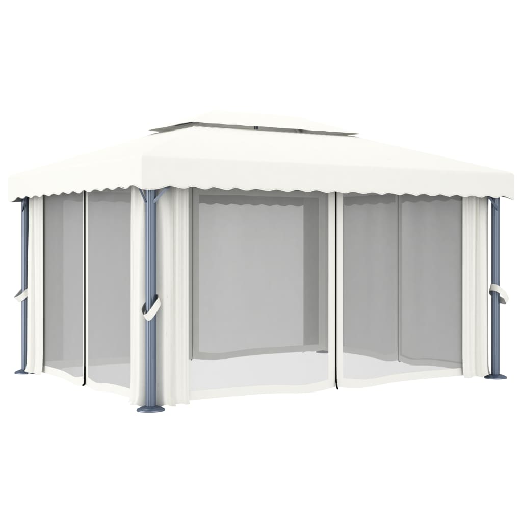 Großer stabiler Gartenpavillon - Pavillon mit Doppeldach - inkl. Seitenteilen