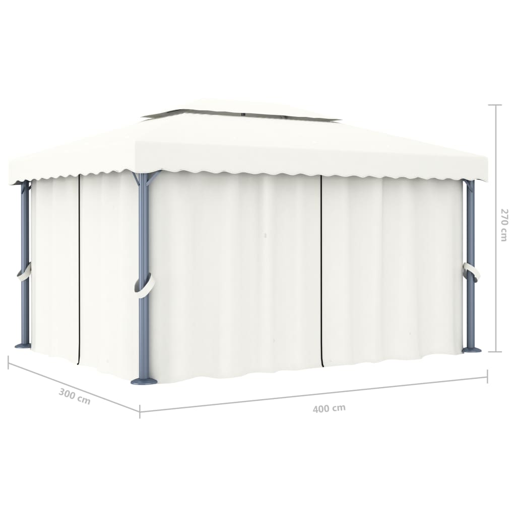 Großer stabiler Gartenpavillon - Pavillon mit Doppeldach - inkl. Seitenteilen