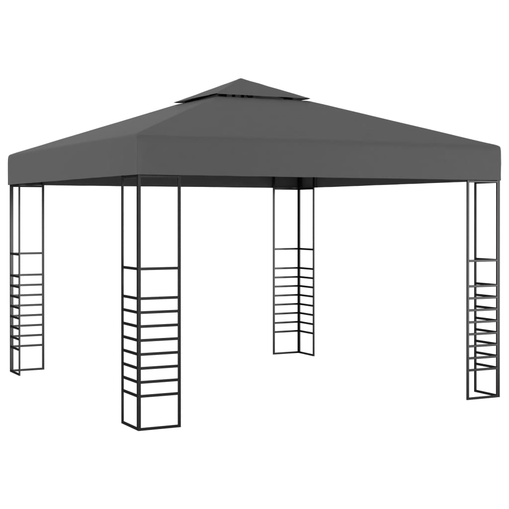 Toller Gartenpavillon - Sonnenschutz mit Doppeldach - LED-Beleuchtung - 3 x 3 m