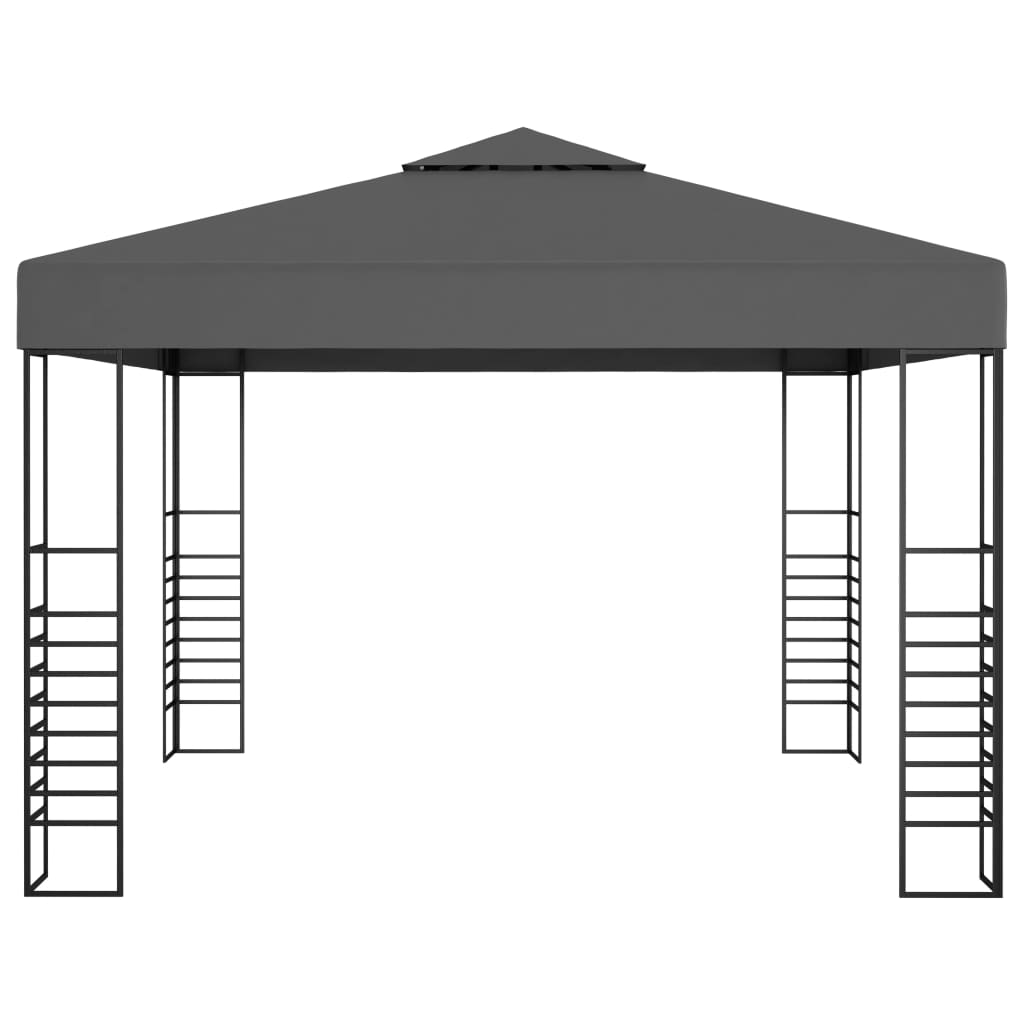 Toller Gartenpavillon - Sonnenschutz mit Doppeldach - LED-Beleuchtung - 3 x 3 m
