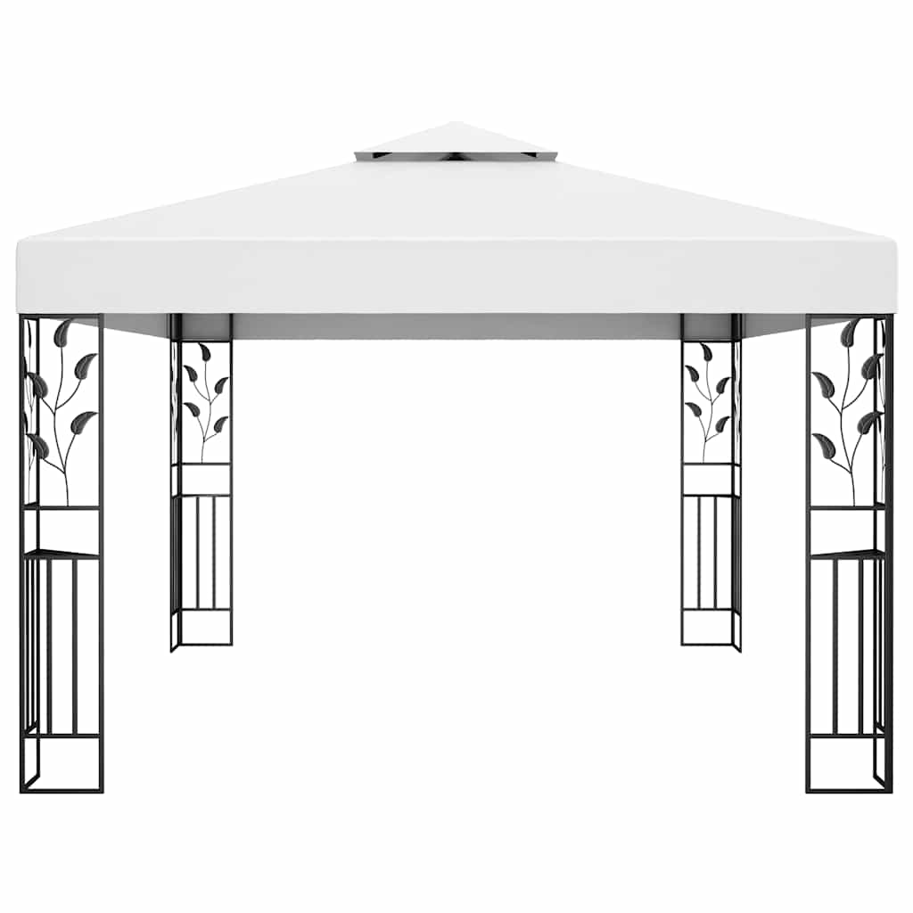 Gartenpavillon für Gartenfeste mit Doppeldach und integrierter Solarbeleuchtung