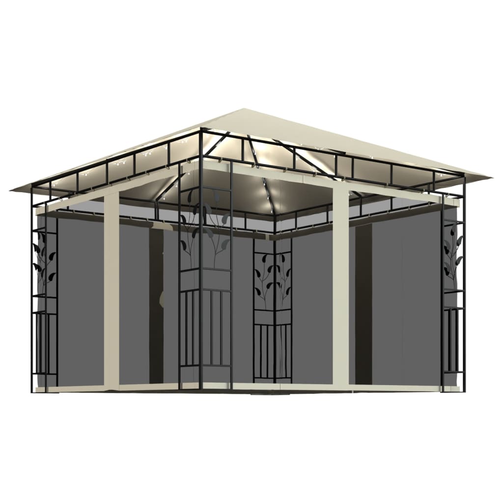 Gartenpavillon mit Moskitonetzen und Solarbeleuchtung für Garten und Terrasse