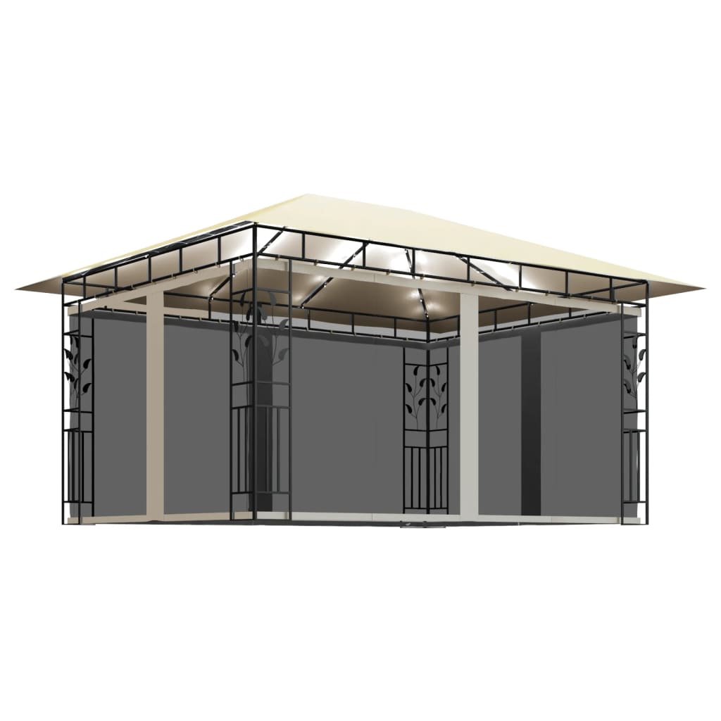 TOP Gartenpavillon mit Moskitonetzen und LED-Beleuchtung - Grillecke - Partyzelt