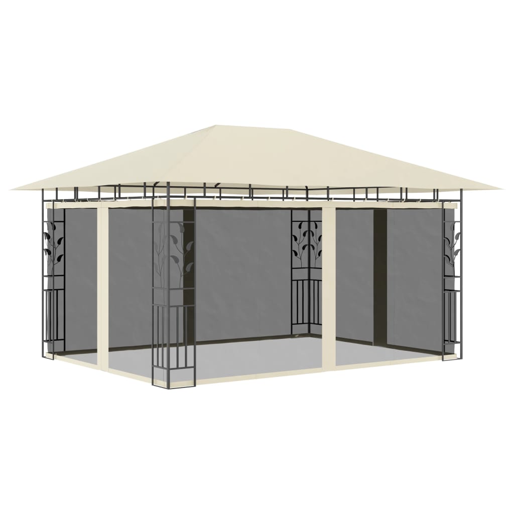 TOP Gartenpavillon mit Moskitonetzen und LED-Beleuchtung - Grillecke - Partyzelt