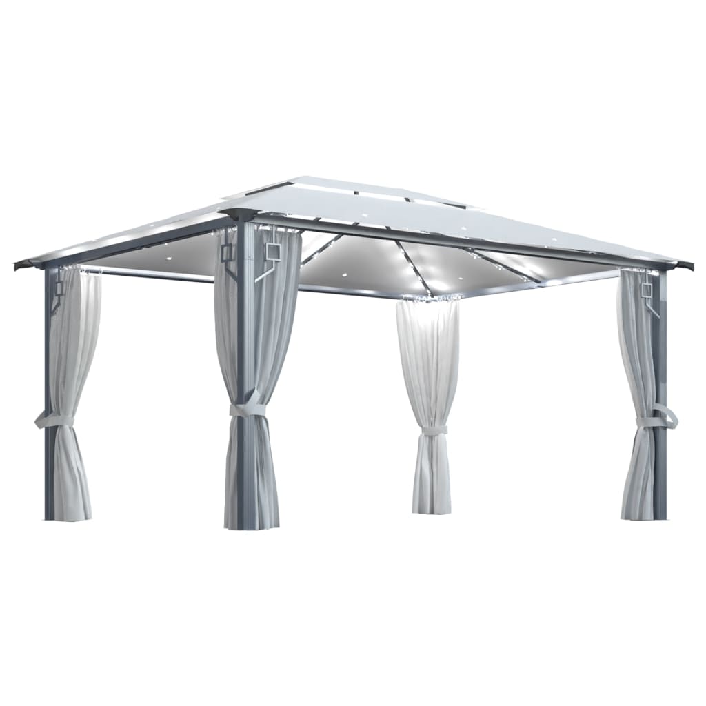 Gartenpavillon mit Solarbeleuchtung - Partyzelt - Terrassenpavillon - 4 x 3 m