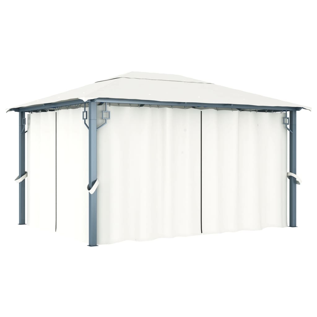 Gartenpavillon mit Solarbeleuchtung - Partyzelt - Terrassenpavillon - 4 x 3 m