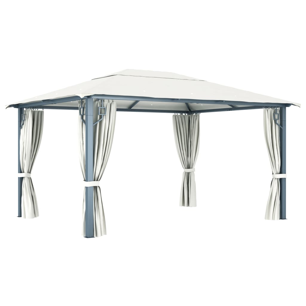 Gartenpavillon mit Solarbeleuchtung - Partyzelt - Terrassenpavillon - 4 x 3 m