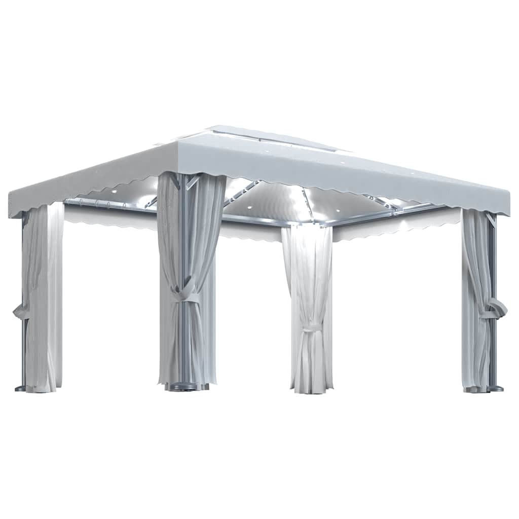 Eleganter Gartenpavillon mit Doppeldach - LED-Leuchten - Pavillon - Gartenzelt