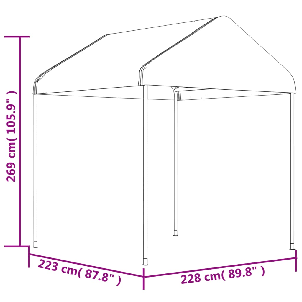 Toller Gartenpavillon - Sonnenschutz mit PE-Dach - Marktstand - Outdoorpavillon