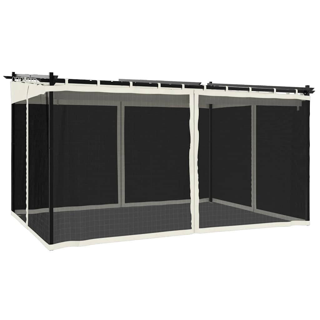 Terrassenpavillon mit einziehbarem Dach - Gartenpavillon - Alu-Rahmen - 4 x 3 m