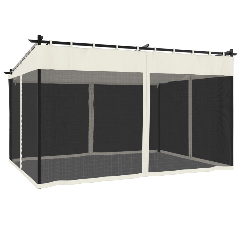 Terrassenpavillon mit einziehbarem Dach - Gartenpavillon - Alu-Rahmen - 4 x 3 m