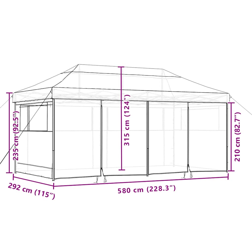 Outdoor Pavillon - Pop-Up Partyzelt mit Fenstern - Gartenpavillon - Gartenzelt