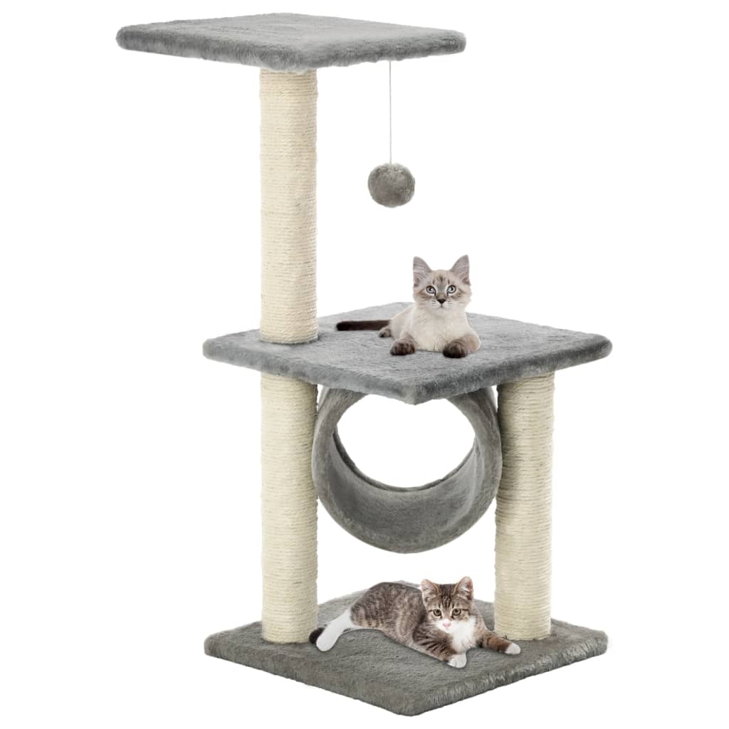 Stabiler Katzenkratzbaum für Kätzchen - Plattformen mit Plüschoberfläche - 65 cm
