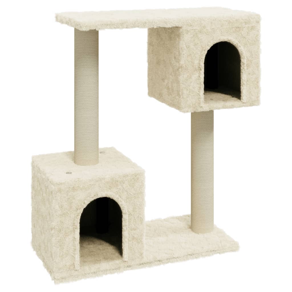 Kompakter Katzenkratzbaum mit zwei Höhlen - Spielbaum - Kletterbaum - Kratzbaum