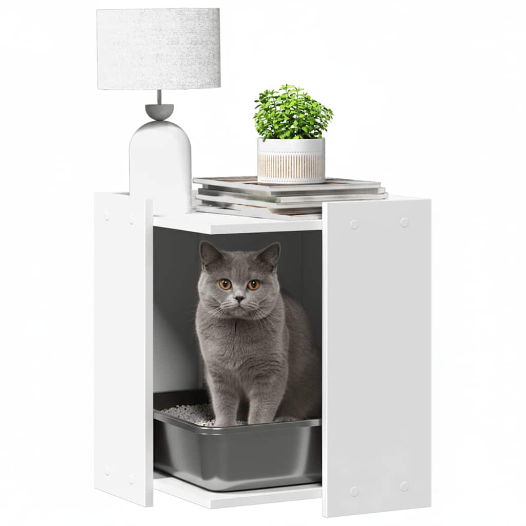 Kompakter Katzentoiletten-Schrank als Beistelltisch - Katzenhaus - Katzenklo