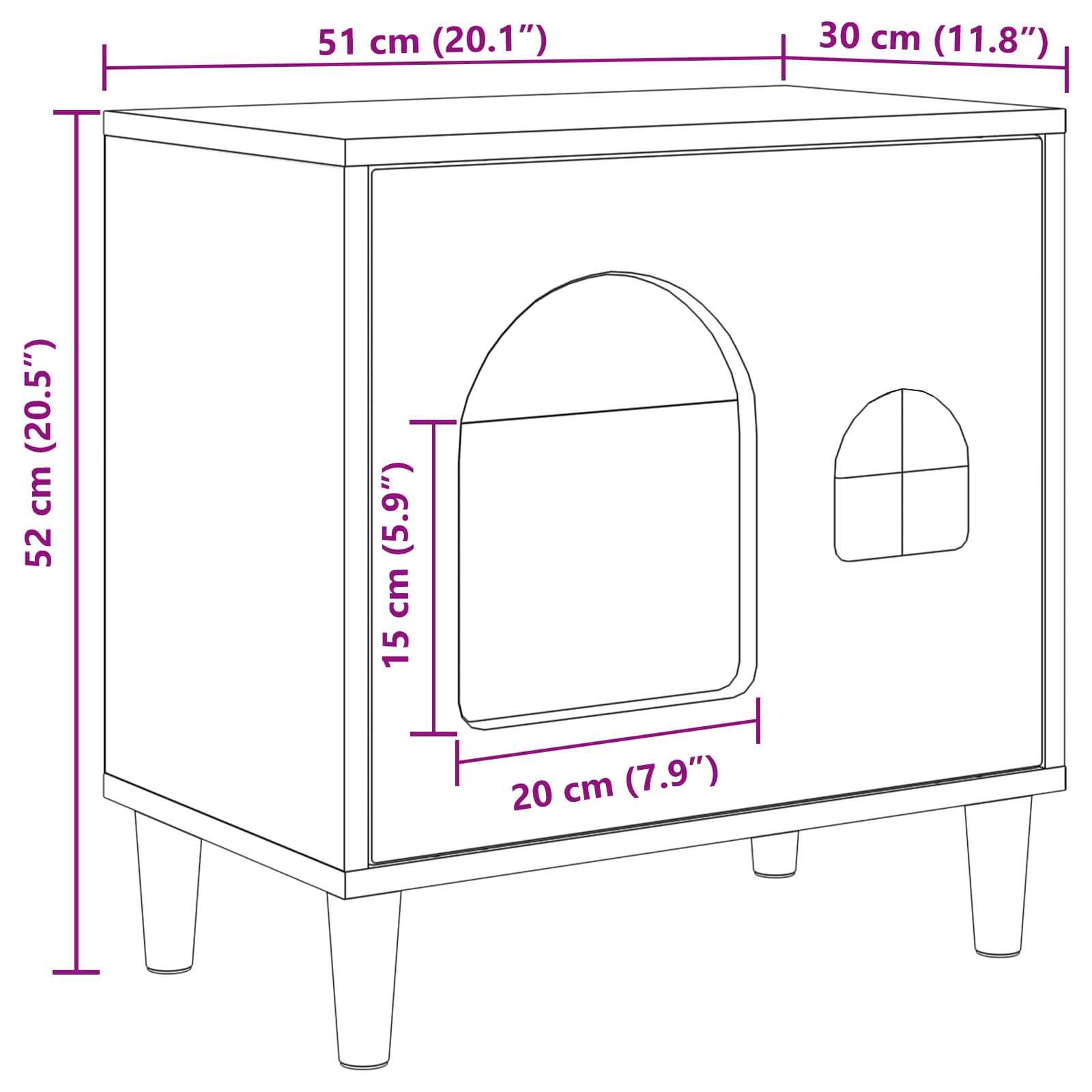 Katzenmöbel - Katzenhaus - Katzenhöhle - Katzenzubehör - Katzenbett - 51x30x52cm
