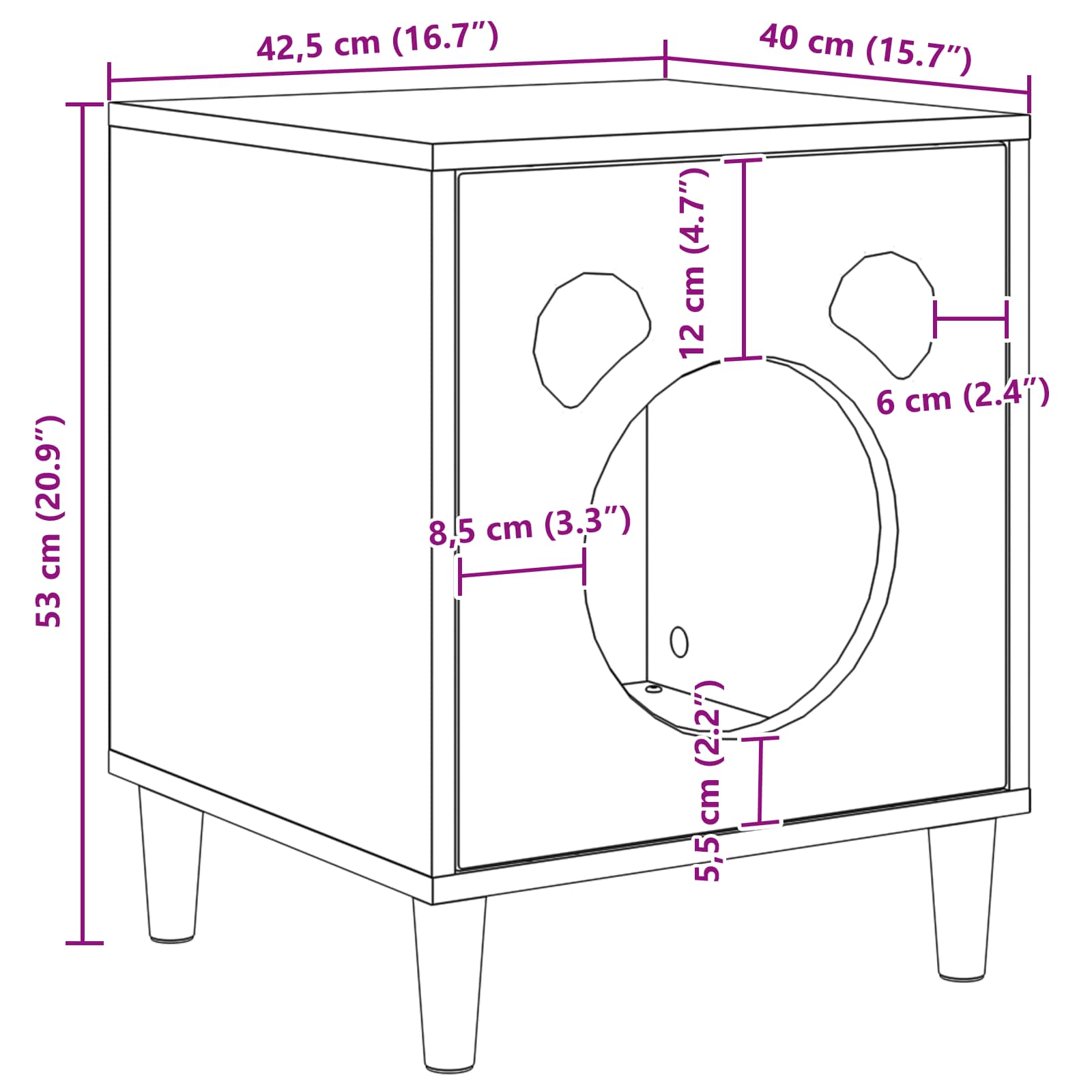 Modernes Katzenhaus - Katzen Schlafhöhle - Katzenmöbel - Katzenhöhle - 42x40x53