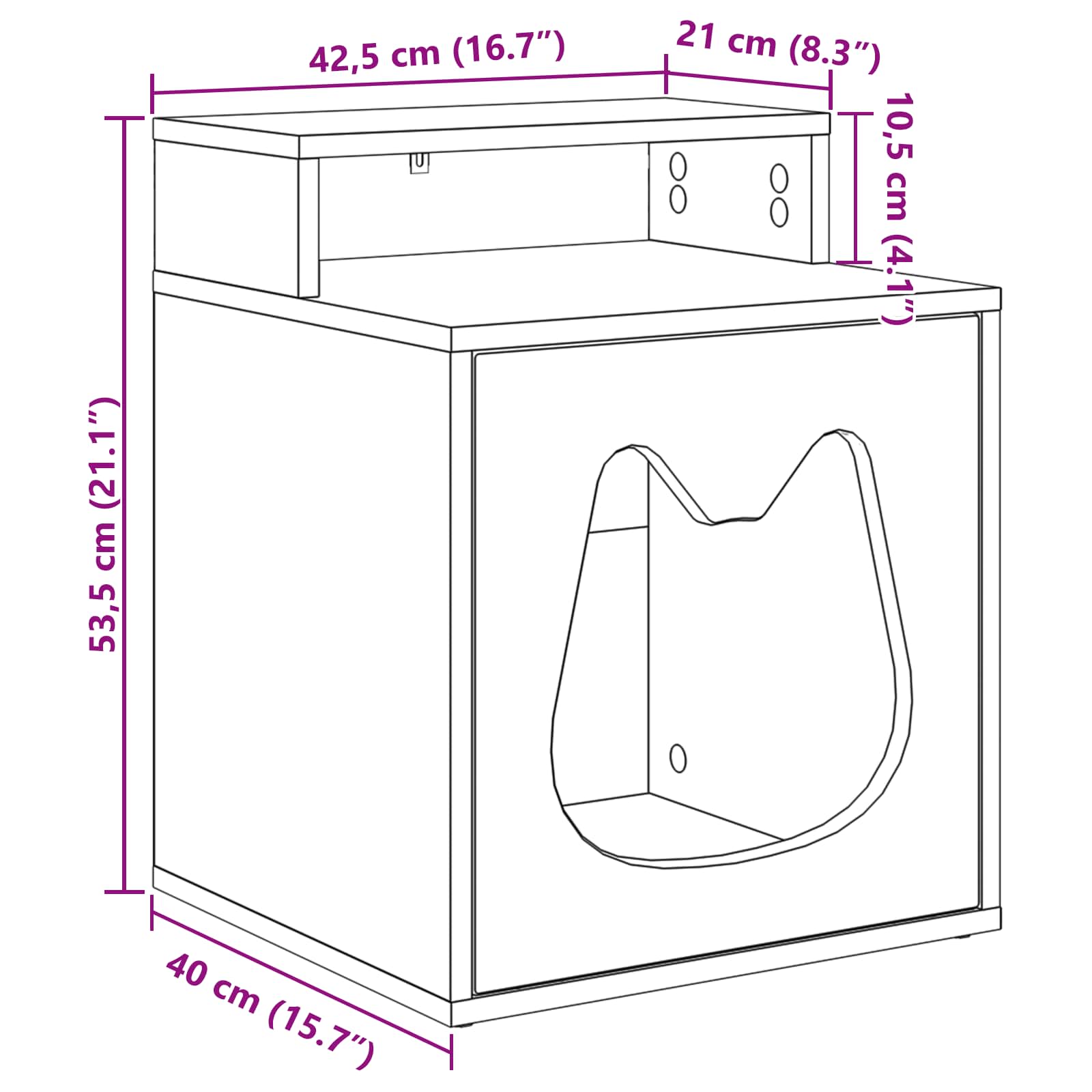 Katzenmöbel - Katzenhaus - Schlafhöhle - Katzenbett - Katzenhöhle - 42,5x40x53,5
