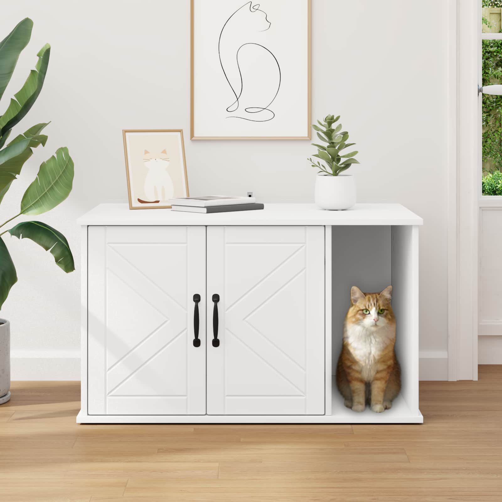 Modernes Katzenhaus als Rückzugsort oder als Versteck für ein Katzenklo - 85x55