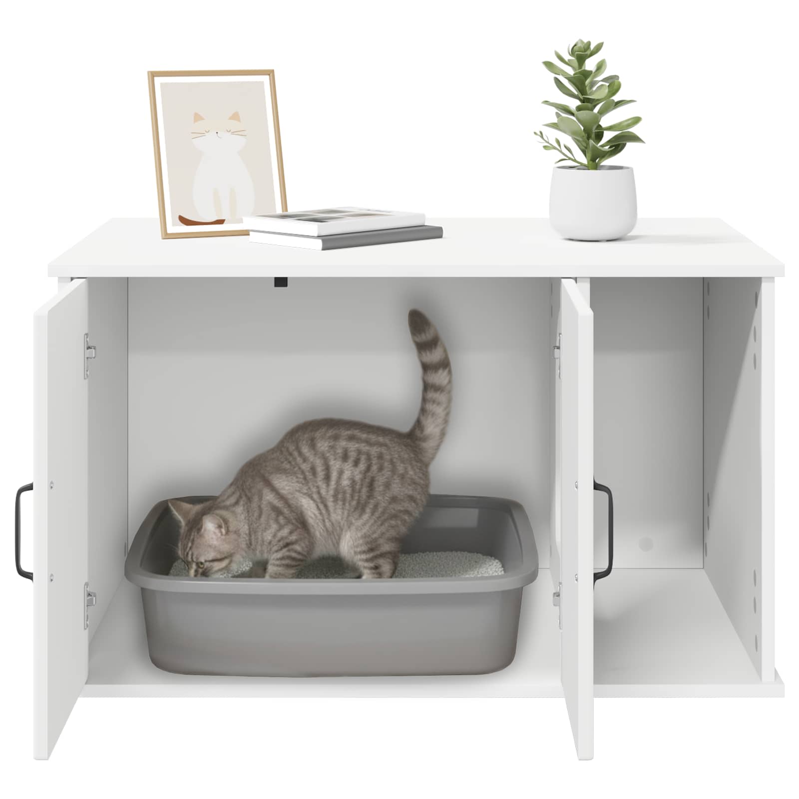 Modernes Katzenhaus als Rückzugsort oder als Versteck für ein Katzenklo - 85x55