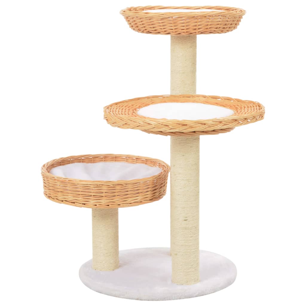 Kratzbaum - Katzenmöbel - Weide - 3 Körbe - Sisal - Naturdesign - Katzenbaum