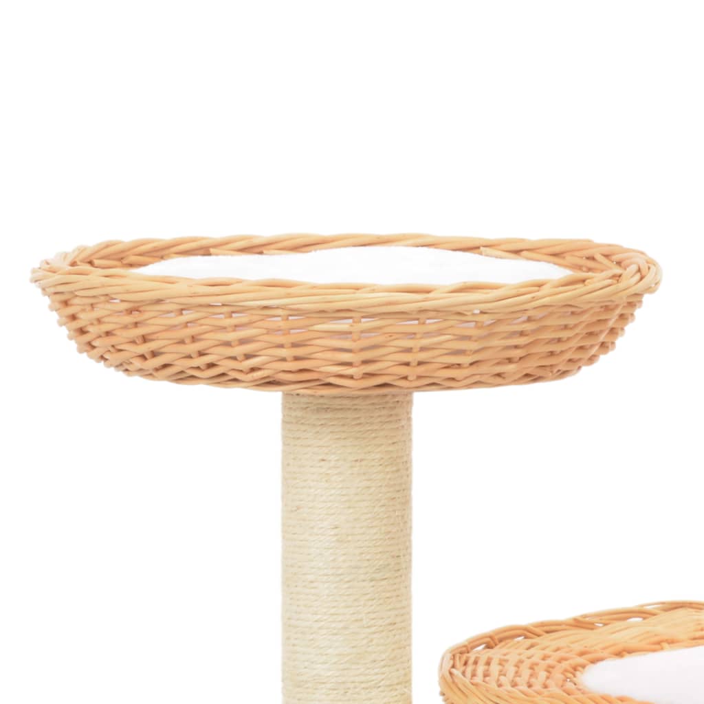 Kratzbaum - Katzenmöbel - Weide - 3 Körbe - Sisal - Naturdesign - Katzenbaum