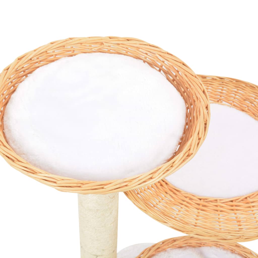Kratzbaum - Katzenmöbel - Weide - 3 Körbe - Sisal - Naturdesign - Katzenbaum