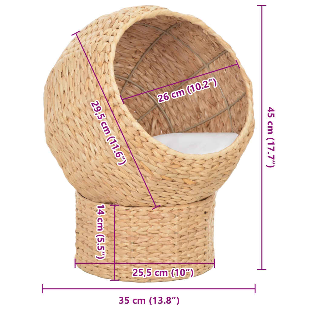 Handgefertigter Katzenkorb aus Seegras - Katzenmöbel - Liegeplatz - Katzenbett