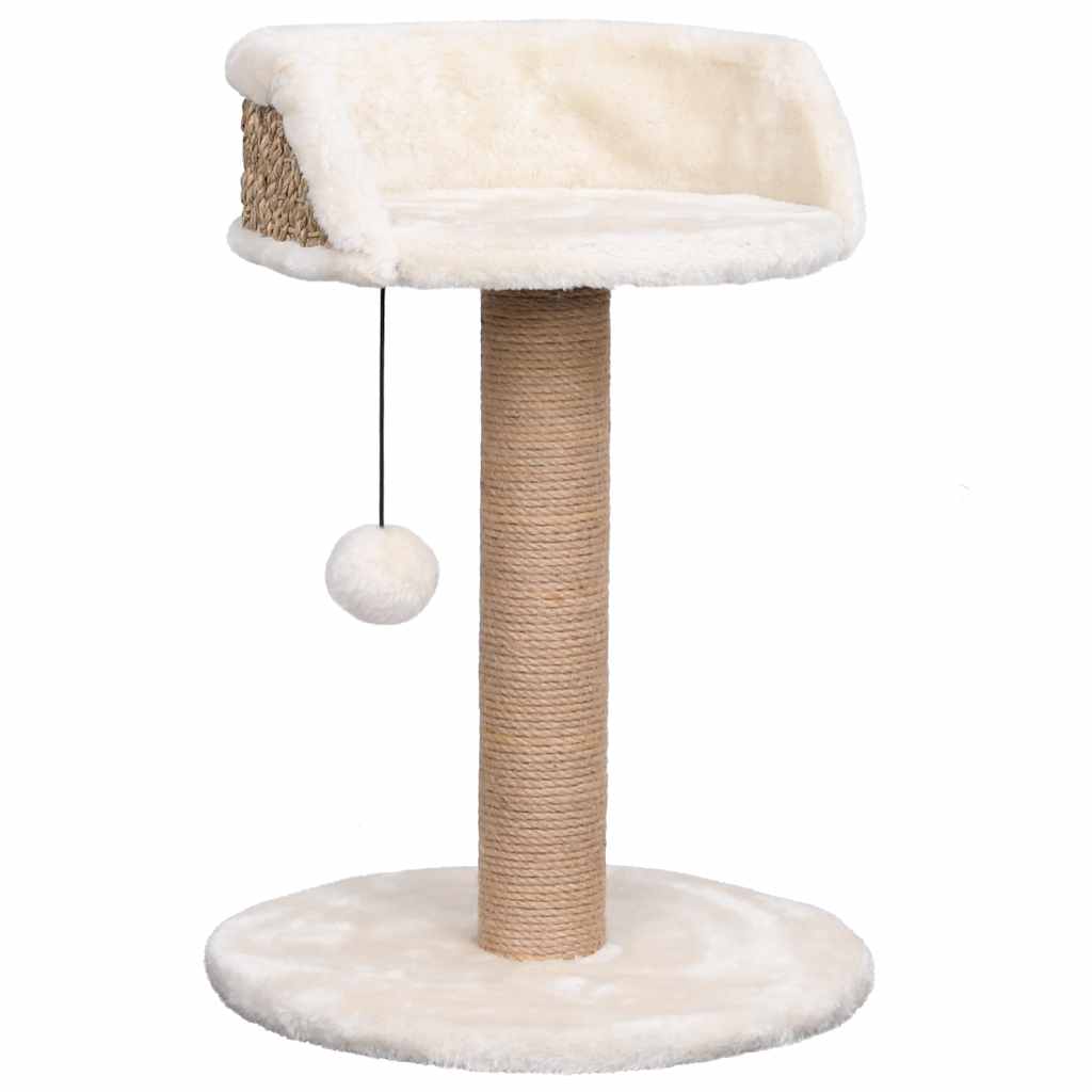 Kompakter Katzenkratzbaum mit Seegraskratzsäule - Katzenbett - Kratzbaum - 49 cm