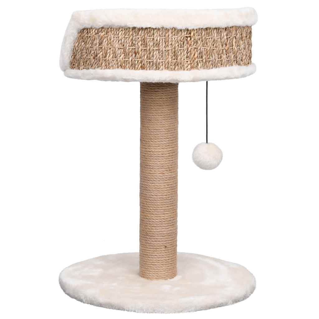 Kompakter Katzenkratzbaum mit Seegraskratzsäule - Katzenbett - Kratzbaum - 49 cm