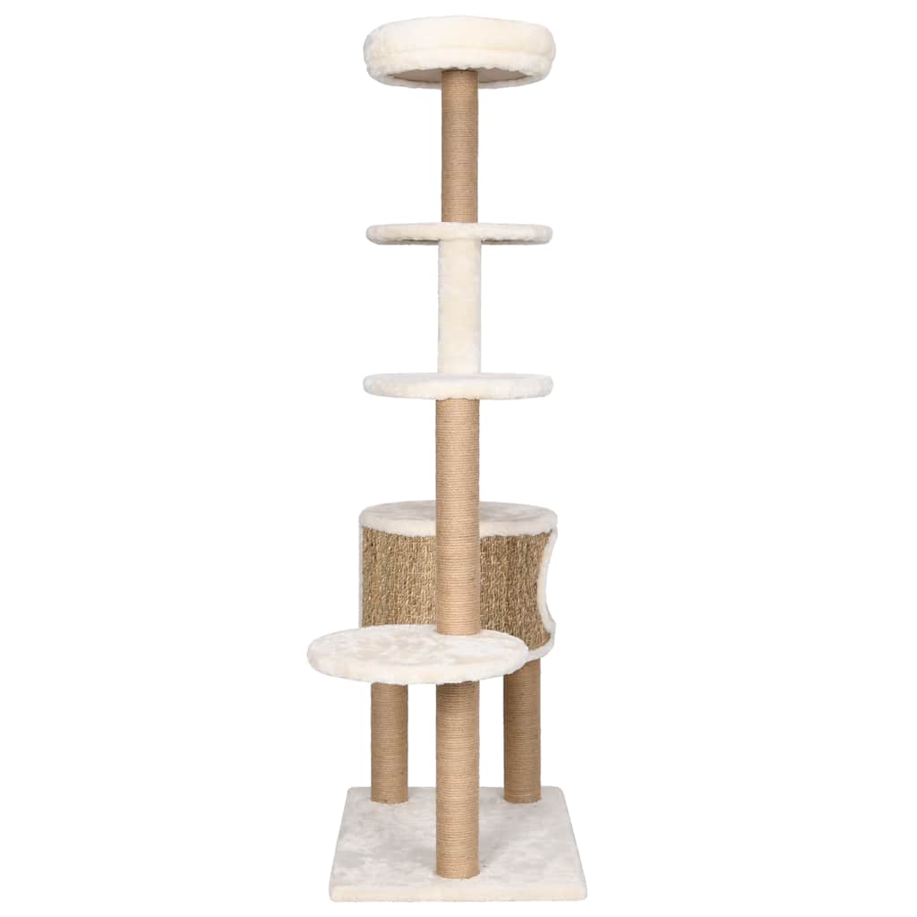 Kratzbaum aus Seegras - Katzenmöbel - Katzenbaum - Katzenkratzbaum - 148 cm