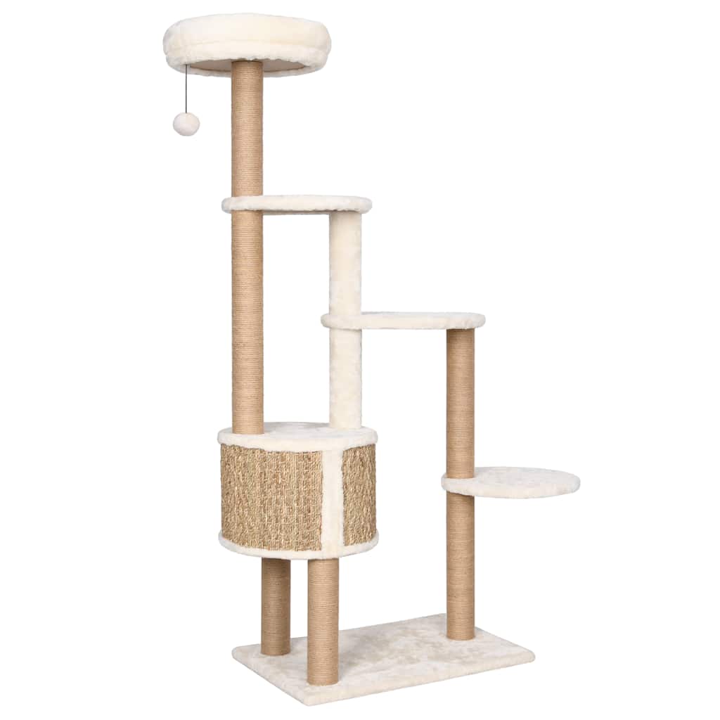 Kratzbaum aus Seegras - Katzenmöbel - Katzenbaum - Katzenkratzbaum - 148 cm